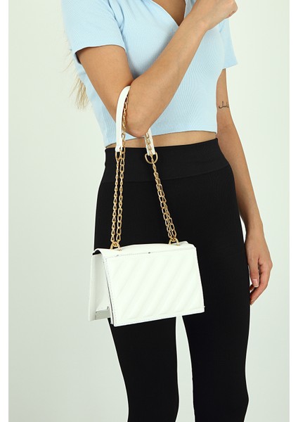 Kadın Beyaz Askılı Omuz Çantası PS2086 modelleri