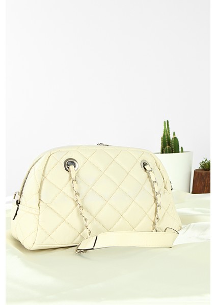 Kadın Krem El Çantası PS2089