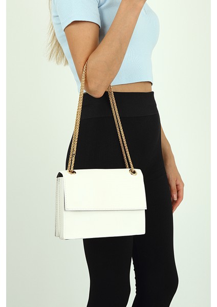 Kadın Beyaz Askılı Omuz Çantası PS2081 modelleri