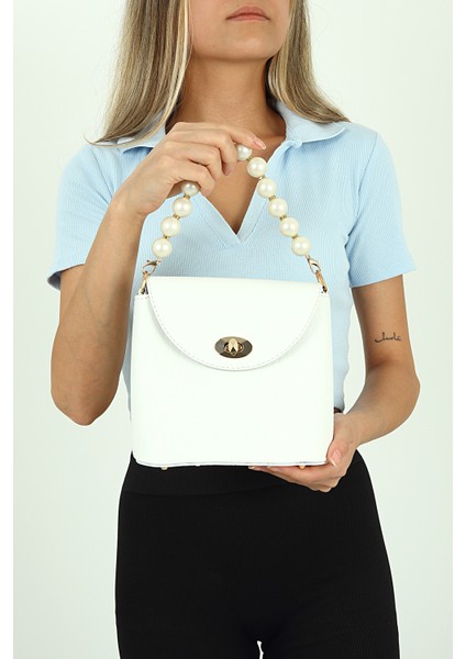 Beyaz Kadın El Çantası PS2064 modelleri