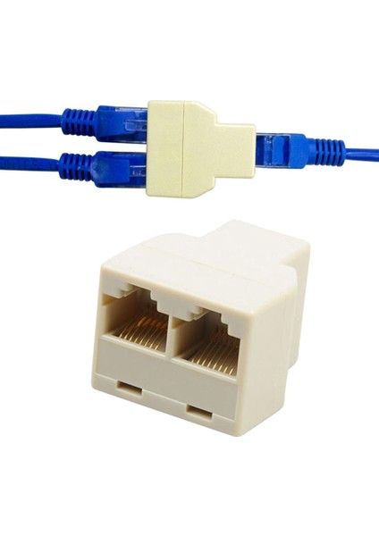 Adet Evrensel Pratik Sıcak 1 Ila 2 Yollu Lan Ethernet Kablosu Ağ Kablosu RJ45 Dişi Splitter Adaptörü Ağ Konektörü Splitter (Yurt Dışından)