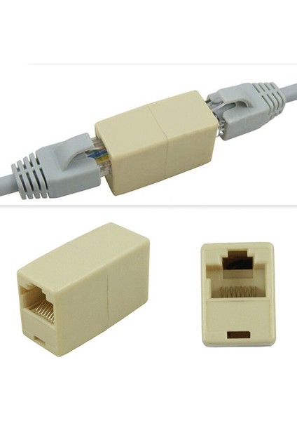Yüksek Kalite 10 Adet RJ45 Cat5 Çoğaltıcı Fiş Ağ Lan Kablosu Genişletici Konnektör Adaptörü Yeni Anma 4.9 (Yurt Dışından)