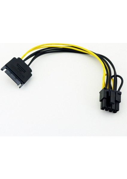 1 Adet Sata 15 Pin Erkek Pcı-E Express 6 + 2 Pin 8 Pin Dişi Video Güç Adaptörü Bağlantı Kablosu 20 cm (Yurt Dışından)
