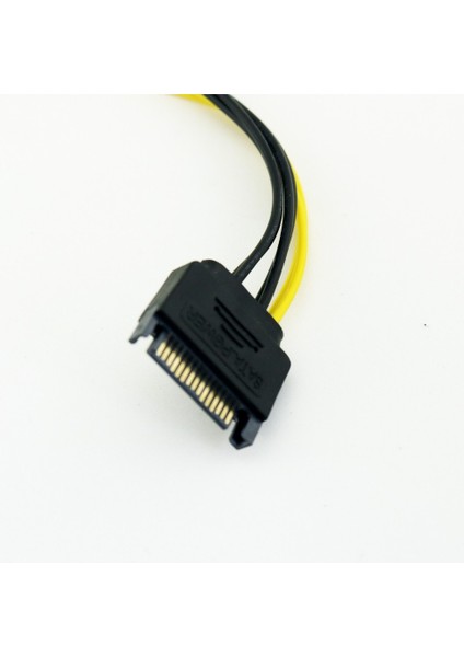 1 Adet Sata 15 Pin Erkek Pcı-E Express 6 + 2 Pin 8 Pin Dişi Video Güç Adaptörü Bağlantı Kablosu 20 cm (Yurt Dışından)