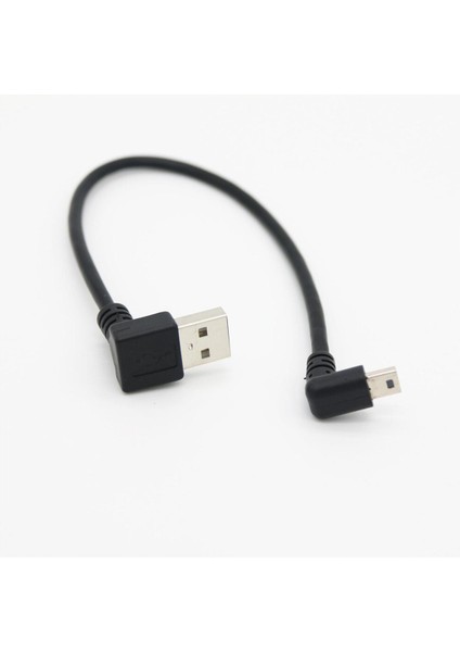 20CM Çift Virajlı Erkek Dik Açılı Usb2.0 Aşağıya Dönüş Mini USB 90 Derece Aşağı Açılı Mini USB USB Konnektörüne Dönüş Kısa Kablo (Yurt Dışından)