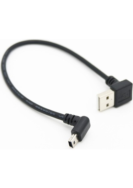 20CM Çift Virajlı Erkek Dik Açılı Usb2.0 Aşağıya Dönüş Mini USB 90 Derece Aşağı Açılı Mini USB USB Konnektörüne Dönüş Kısa Kablo (Yurt Dışından)
