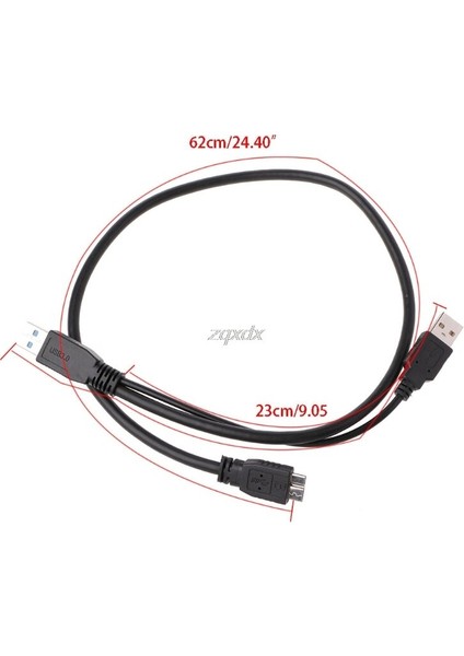 USB 3.0 Çift Güç Y Şekli 2 x Tip A'dan Mikro B'ye Süper Hızlı Kablo Harici Sabit Sürücüler Uzatma Kablosu Konektörü Dropshipping (Yurt Dışından)