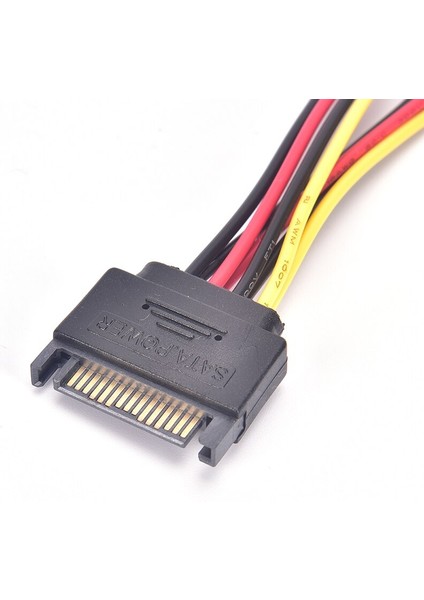 90 Derece Güç Adaptörü 15 Pin Sata Güç Kablosu Erkek Kadın 2 Sata Splitter Kablo HDD Y Splitter Evrensel Konnektör Adaptörü (Yurt Dışından)