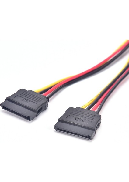 90 Derece Güç Adaptörü 15 Pin Sata Güç Kablosu Erkek Kadın 2 Sata Splitter Kablo HDD Y Splitter Evrensel Konnektör Adaptörü (Yurt Dışından)