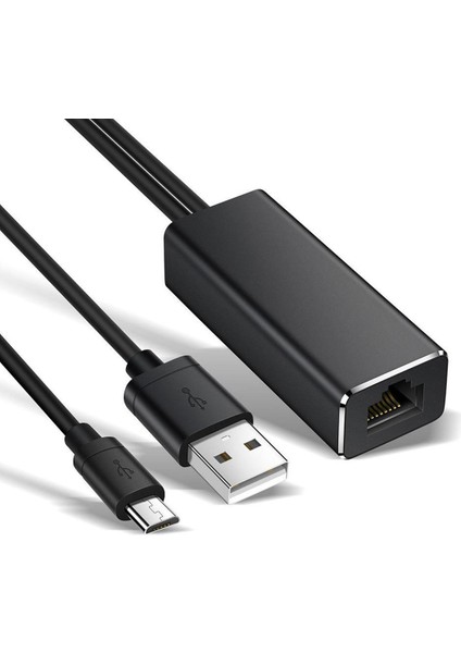 Chromecast Fire Tv Stick Için 2'si 1 Arada Mikro Usb/usb'den RJ45 Ethernet Adaptör Kablosuna (Yurt Dışından)