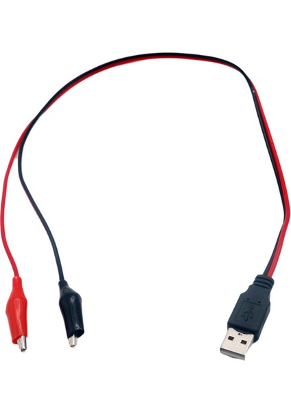 1 Adet Timsah Klip USB Erkek Test Tel Adaptörü Kırmızı Siyah Tel Timsah Klip Test Kablosu 50 cm (Yurt Dışından) fiyatları