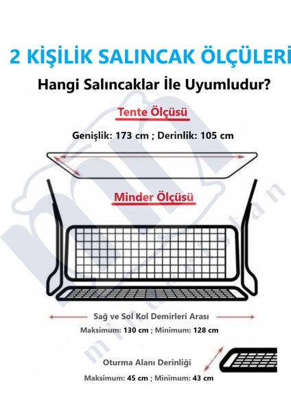 Salıncak Kılıfı Seti Tenteli Süngersiz (130X45) 2 Kişilik Saat Desenli