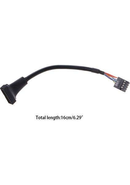 USB 2.0 9-Pin Muhafaza Erkek - USB 3.0 20-Pin Anakart Dişi Adaptör Kablosu (Yurt Dışından)