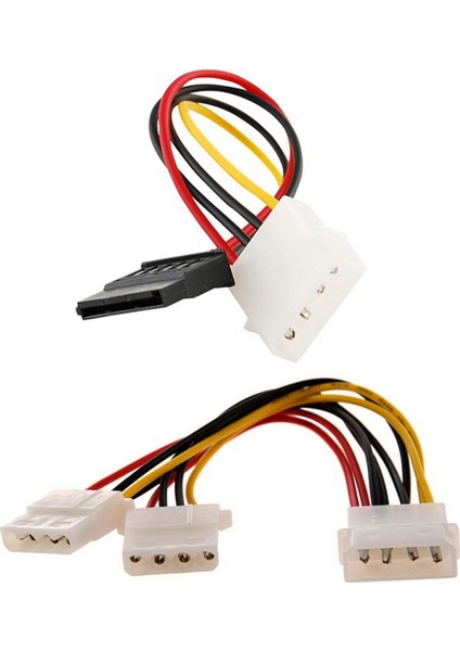 Bilgisayar Molex 4 Pin Besleme Y Splitter Kablosu ve Sata Dişi Molex Erkek Adaptör Dönüştürücü Kablosu, 6 Inç (Yurt Dışından)