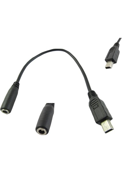 1x Dc Güç 3.5X1.35MM Dişi Jack Mini USB 5 Pin Erkek Fiş Adaptörü Bağlantı Kablosu 20 cm (Yurt Dışından)