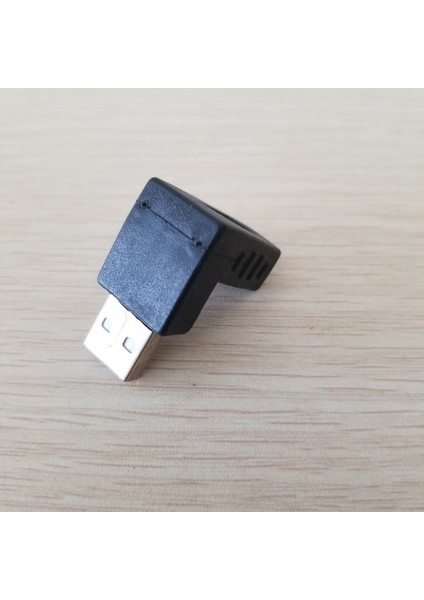90 Derece Sağ Açı Yukarı Taraf L Tipi USB 2.0 Tip A Adaptör Konnektörü Dönüştürücü Erkek - Dişi Siyah (Yurt Dışından)