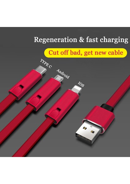 4A Hızlı Şarj Kablosu Onarılabilir USB Veri Şarj Kablosu 1,5 M Geri Dönüştürülmüş Şarj (Yurt Dışından)