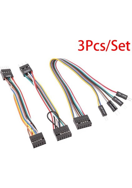 3 Adet Sıradan Şasi Aktarım Kablolama Anahtarı Kablosu USB Kablosu Ses Kablosu Üç Parçalı Set Ile Lenovo Anakartlar Için Uygundur (Yurt Dışından) fiyatları