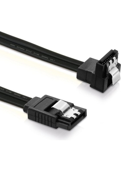 2 Adet Sata Kabloları Sabit Disk Sürücüsü Veri Seri Ata Düz Kablo 26AWG HDD SSD Kablosu Hattı 7pin Sata Kablosu (Yurt Dışından)