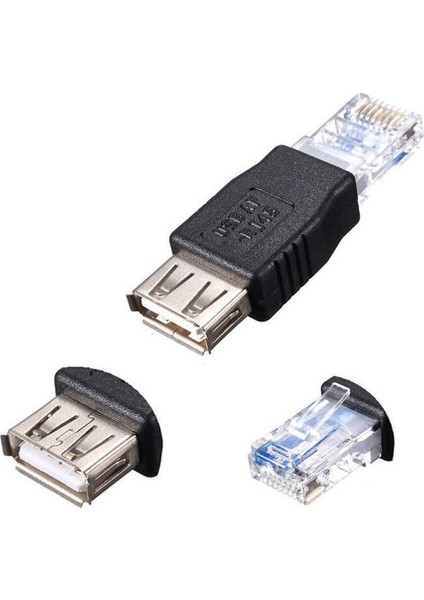 Adet Yüksek Kaliteli USB Tip A Dişi RJ45 Erkek Ethernet Adaptörü Yönlendirici Konnektörü Priz Bilgisayar Aksesuarları (Yurt Dışından)