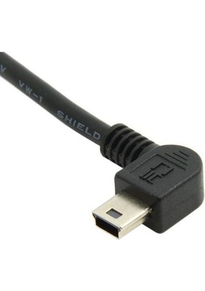 Mini USB Açılı Kablo Sarmal USB A Tipi Erkek Usb'den Mini USB Erkek 90 Derece 5pin B Konektörü Spiral Streç Veri (Yurt Dışından)