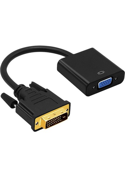 1080 P Dvı-D - VGA Adaptör Kablosu 24 + 1 25 Pin Dvı Erkek - 15 Pin VGA Dişi Video Dönüştürücü Konektörü (Yurt Dışından)