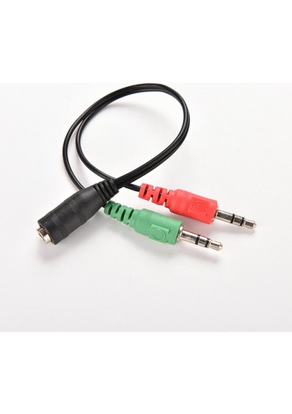 3.5mm Dişi 2 Çift Erkek Jack Tak Ses Stereo Kulaklık Mikrofon Ayırıcı Kabloları (Yurt Dışından)