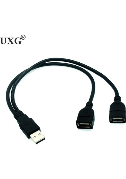 1 Adet 30CM USB 2.0 A 1 Erkek 2 Çift USB Dişi Veri Merkezi Güç Adaptörü Y Ayırıcı USB Şarj Güç Kablosu Kablosu Uzatma Kablosu (Yurt Dışından)