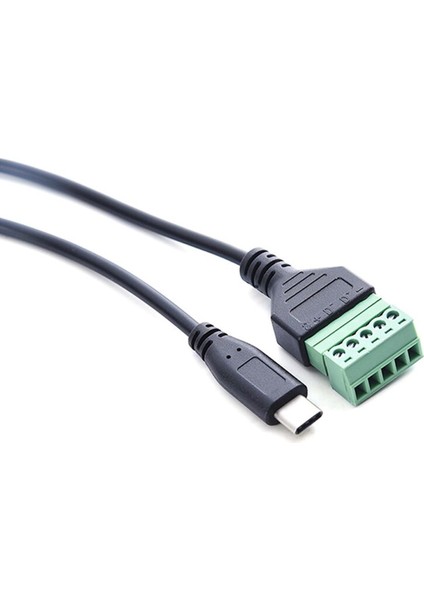 Tip C USB Erkek - 5 Pimli Vidalı Konnektör, Kalkan Terminali Fiş Adaptör Kablosu (Yurt Dışından)