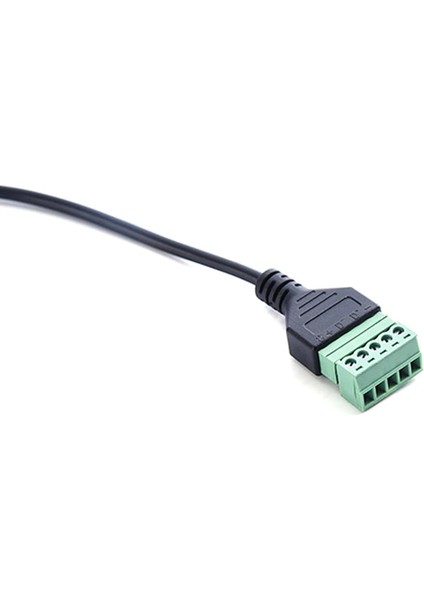 Tip C USB Erkek - 5 Pimli Vidalı Konnektör, Kalkan Terminali Fiş Adaptör Kablosu (Yurt Dışından)