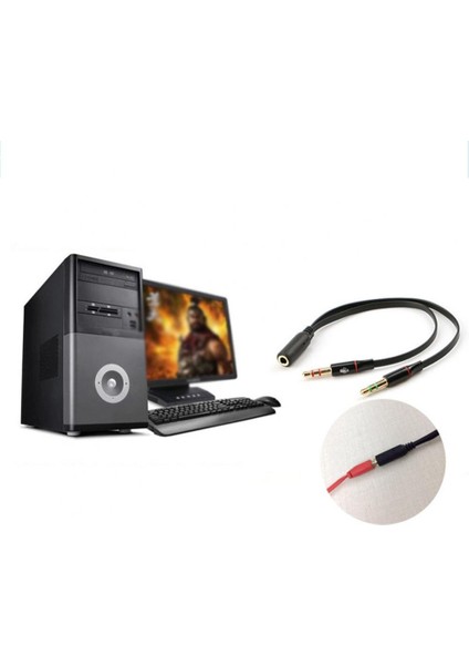 2 In 1 3.5mm Stereo Ses Kulaklık Jakı Erkek Kadın Kulaklık Kulaklık Mic Y Splitter Kablo Adaptör Konnektörü Cep Telefonu Için (Yurt Dışından)