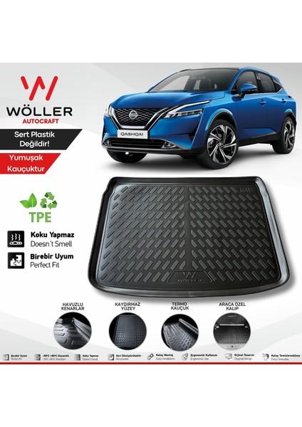 Nissan Qashqai Bagaj Havuzu 2022 Sonrası 3D Wöller Ultraflex Esnek