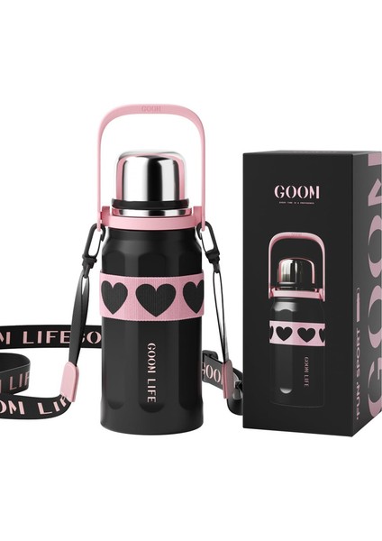 The Grip 32 Oz Sıcak ve Soğuk Içecekler Için Su Şişeleri, Kapaklı 18/10 Paslanmaz Çelik Siyah (Yurt Dışından)
