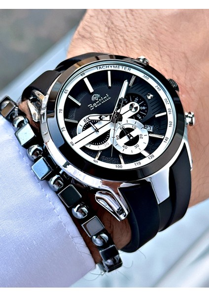 Slikon Kayışlı Fonksiyonlu Erkek Kol Saati