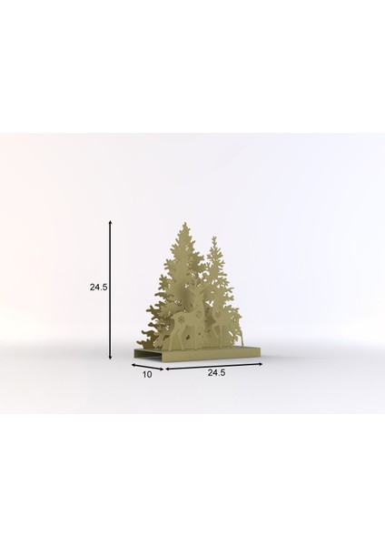 Gold Çam Ağacı Metal Dekor - Şık Masaüstü Dekorasyon - Christmas Sparkle fırsatları