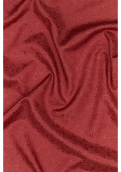 Monogram Pamuk Ipek Eşarp 40829-BORDO