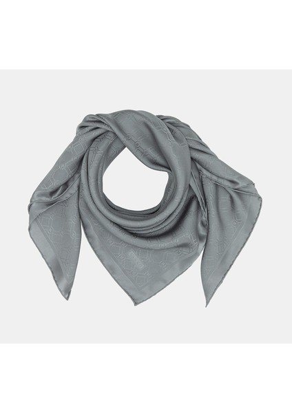 Özel Seri Monogram Jakarlı Eşarp 40843-LACIVERT