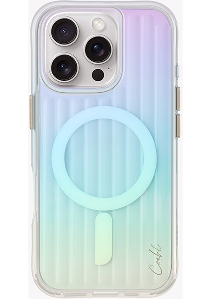Apple iPhone 16 Pro Max Uyumlu Kılıf Magsafe Şarj Özellikli Renk Geçişli Askı Ipli Coehl Linear Renkli