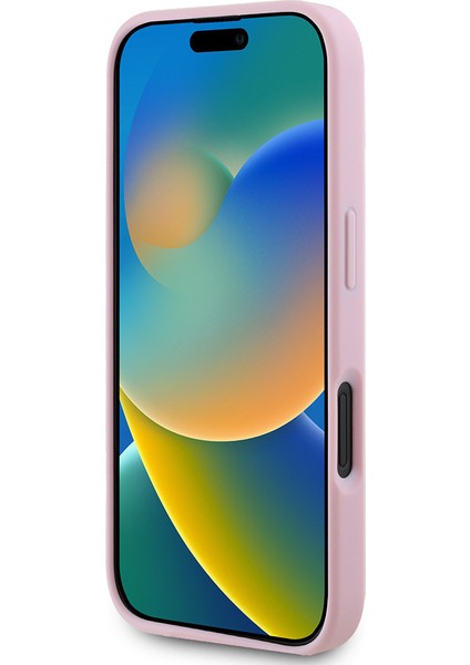 Apple iPhone 16 Uyumlu Kılıf Guess Orjinal Lisanslı Magsafe Şarj Özellikli Yazı Logolu Grained Kapak Pembe indirimleri