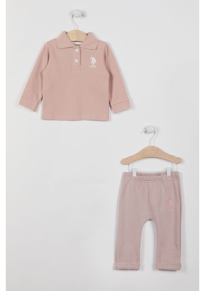 Lisanslı Pudra Kız Bebek Uzun Kol SweaT-shirt Takım fiyatları