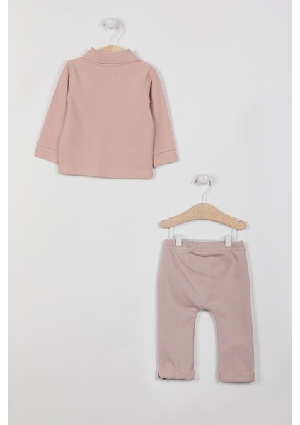 Lisanslı Pudra Kız Bebek Uzun Kol SweaT-shirt Takım modelleri