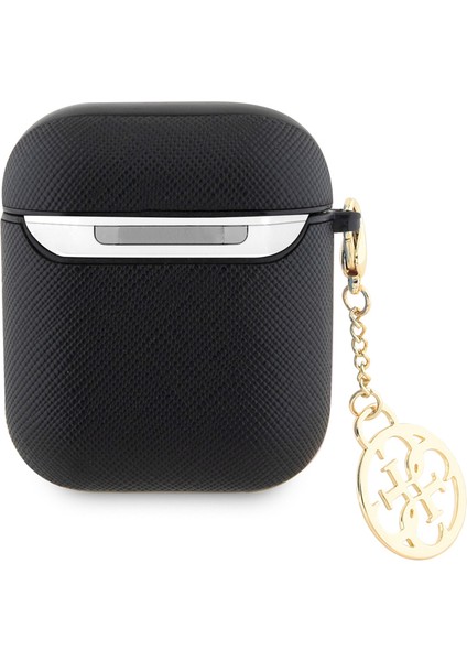 Airpods Uyumlu Kılıf Dokulu 4g Yuvarlak Süs Zincirli Saffiano Kılıf Siyah fiyatları