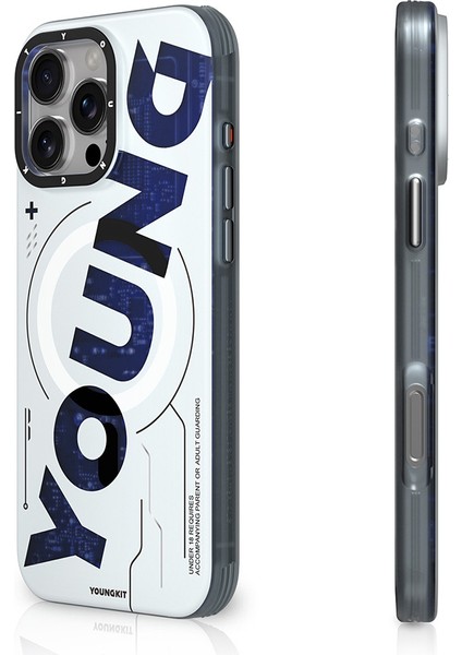 Apple iPhone 16 Pro Uyumlu Kılıf Magsafe Şarj Özellikli Airbagli Çift Katmanlı Youngkit Future Serisi Mavi