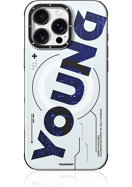 Apple iPhone 16 Pro Uyumlu Kılıf Magsafe Şarj Özellikli Airbagli Çift Katmanlı Youngkit Future Serisi Mavi modelleri