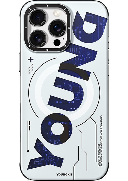 Apple iPhone 16 Pro Uyumlu Kılıf Magsafe Şarj Özellikli Airbagli Çift Katmanlı Youngkit Future Serisi Mavi fırsatları