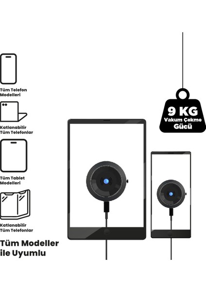 Air Pro Vakum Mekanizmalı Araç Içi Telefon Tutucu Magsafe Hızlı Şarj Özellikli fiyatları