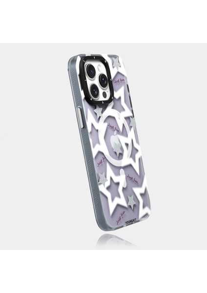Apple iPhone 15 Pro Max Kılıf Magsafe Özellikli Airbagli Çift Katmanlı Youngkit Star&butterfly Serisi Mor fırsatları