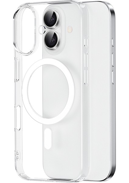 Apple iPhone 16 Plus Uyumlu Kılıf Magsafe Şarj Özellikli Wiwu YXK-207 Invisible Pro Sert Pc Kapak Şeffaf