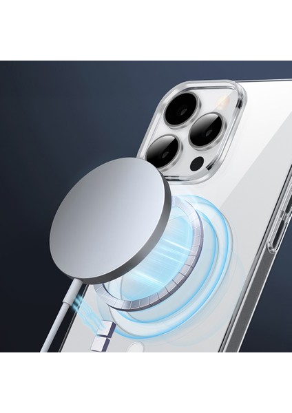 Apple iPhone 16 Plus Uyumlu Kılıf Magsafe Şarj Özellikli Wiwu YXK-207 Invisible Pro Sert Pc Kapak Şeffaf