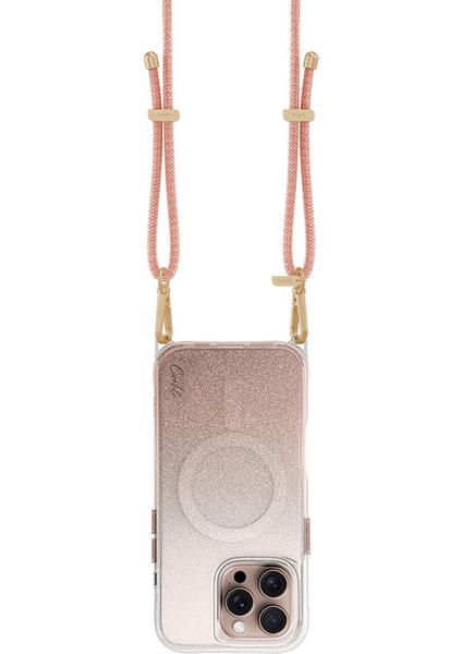 Apple iPhone 16 Pro Max Kılıf Magsafe Şarj Özellikli Simli Arka Yüzey Askı Ipli Coehl Lumino Rose Gold fırsatları